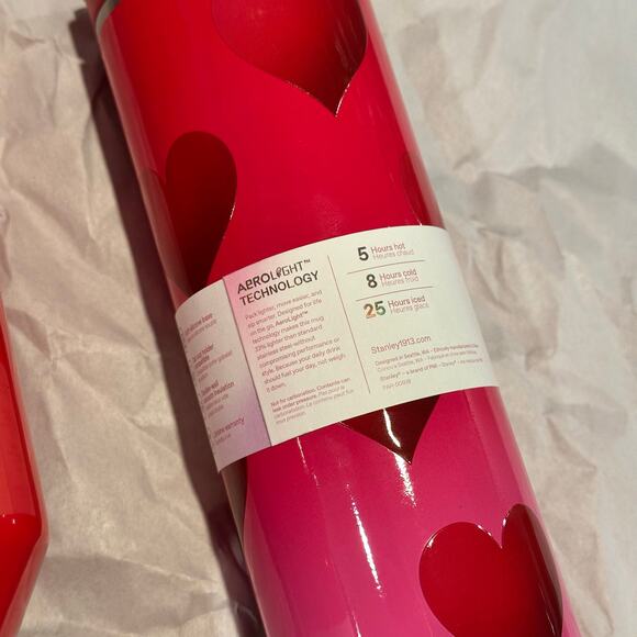 Stanley Rouge Heart Gradient Bundle 40oz Quencher, 16oz Aero Light, Straw Charms - Picture 8 of 11